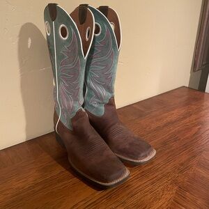 Ariat Brown and Teal Western Boots